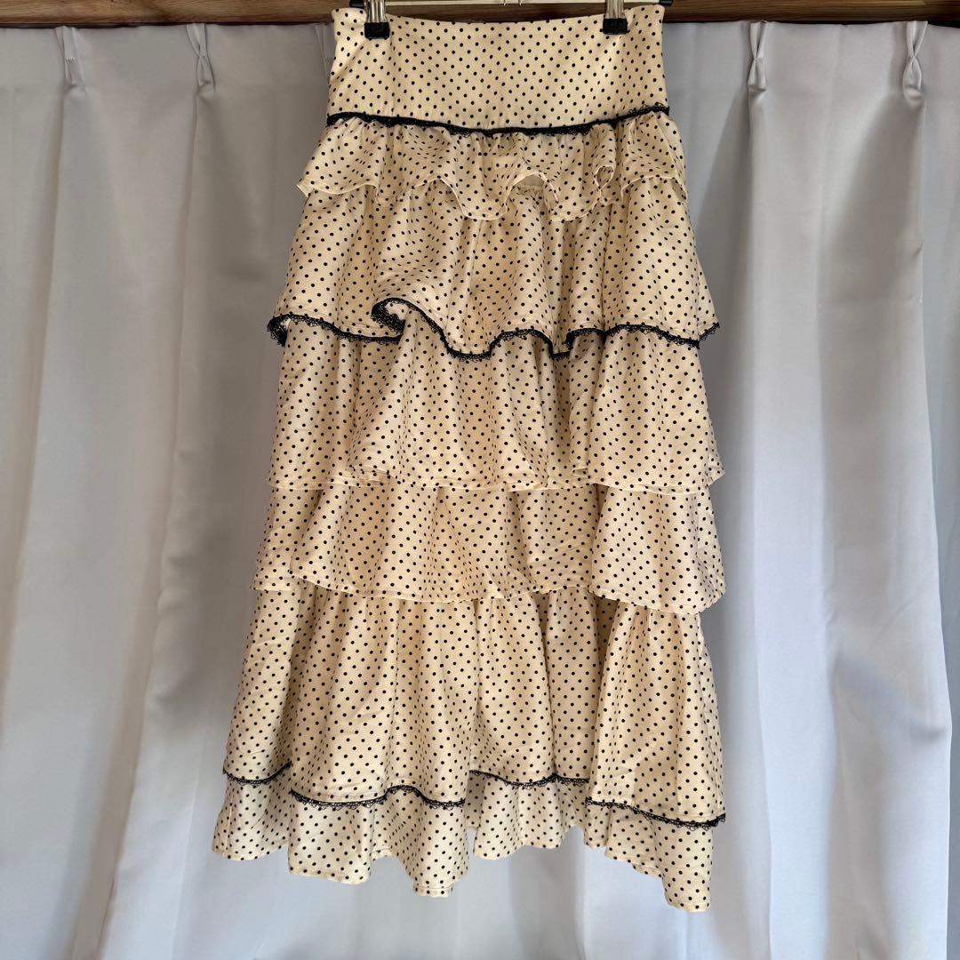 【完売品】yilon TIERED DOT SKIRT ティアードドットスカート