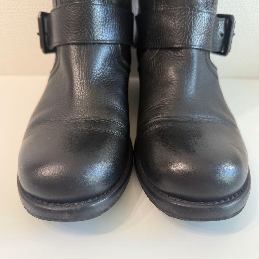 美品 FABIO RUSCONI レザー エンジニアブーツ シボ革 37 黒
