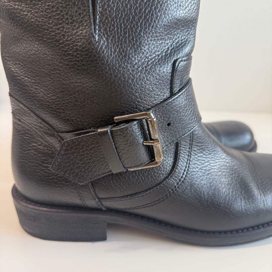 美品 FABIO RUSCONI レザー エンジニアブーツ シボ革 37 黒
