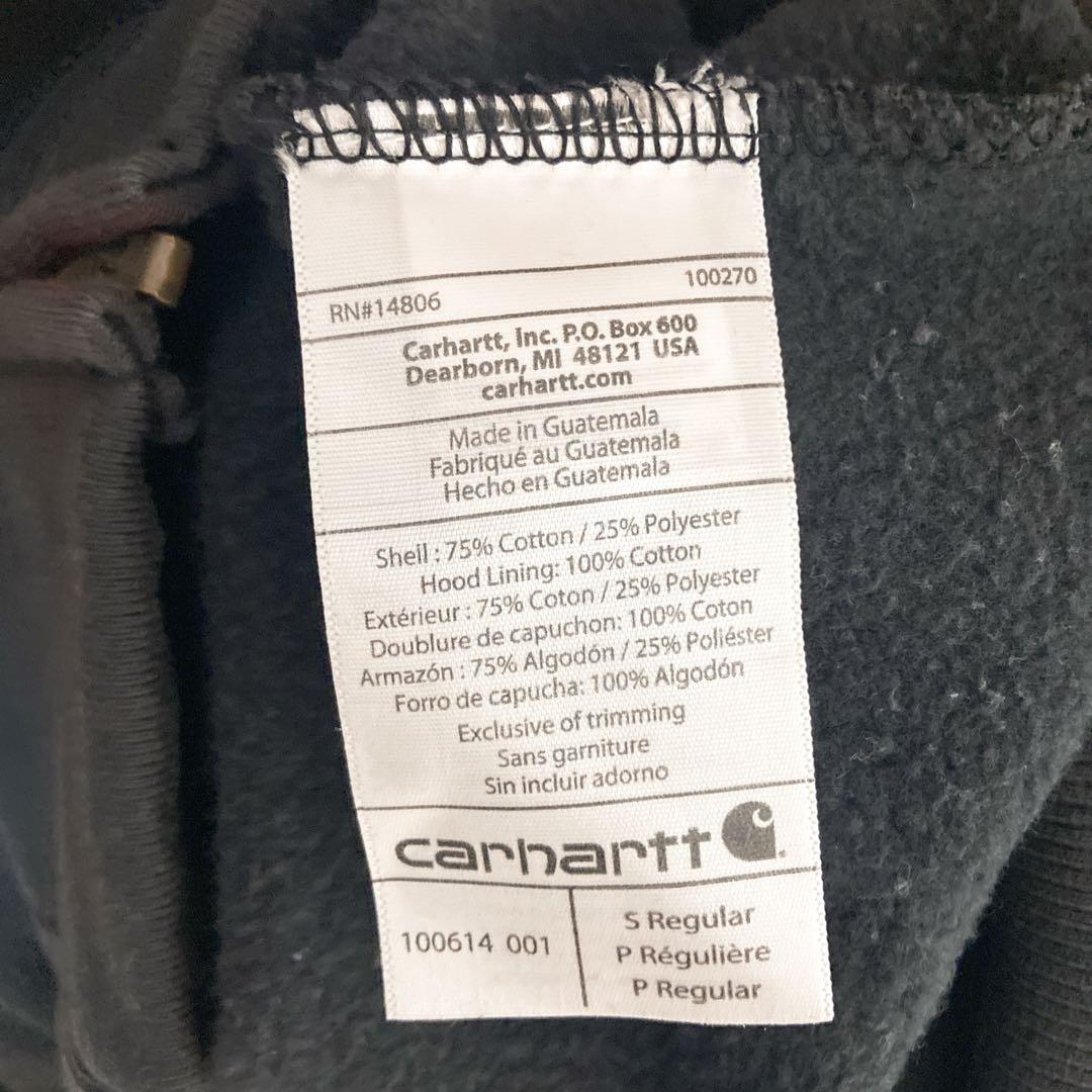 《人気》　カーハート　carhartt ジップアップパーカー　ネイビー　S