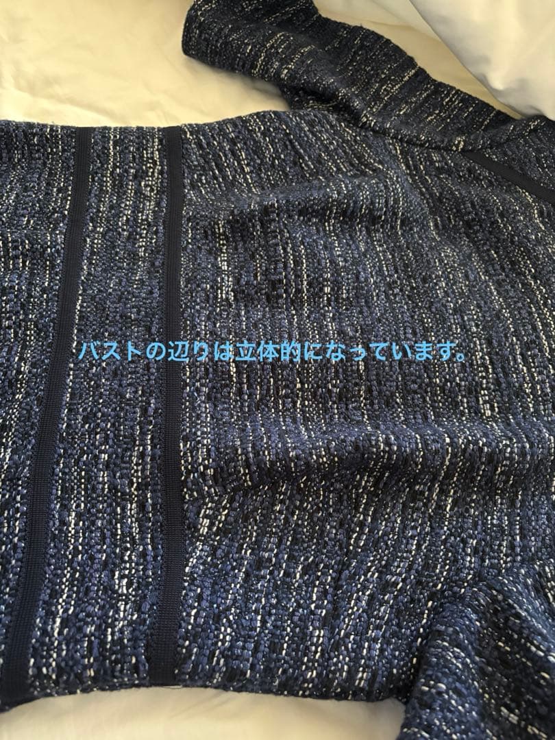 ネイビー 半袖 ひざ丈ワンピース　卒業式　入学式　PTA 美品　シャネル好き