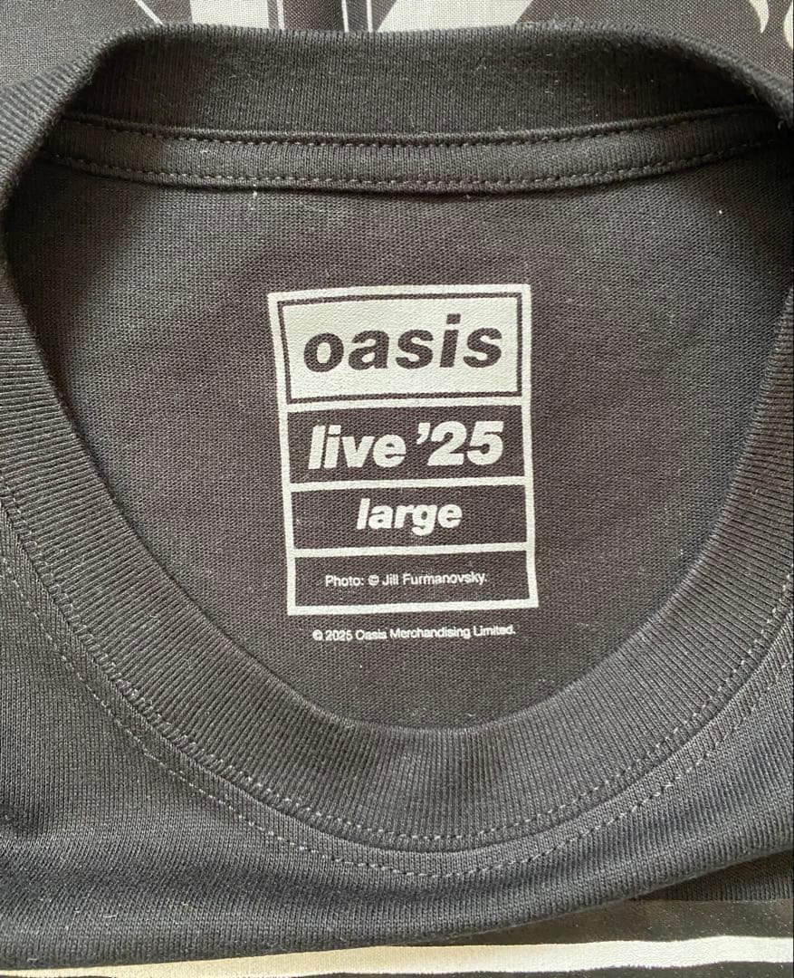 Oasis Tour Photo Mono Tシャツ L　黒 UK本国デザイン