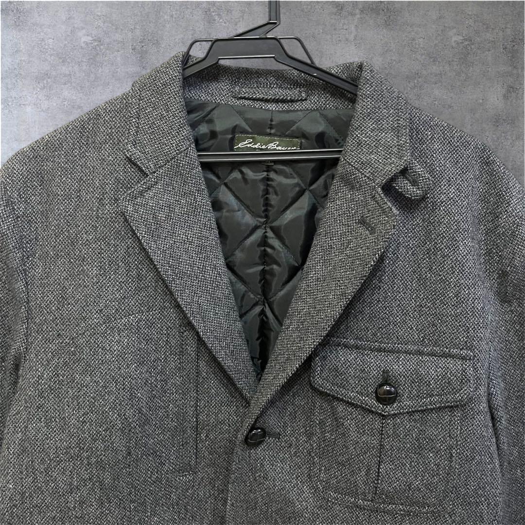 Eddie Bauer エディバウアー ツイードジャケット グレー 中綿入り