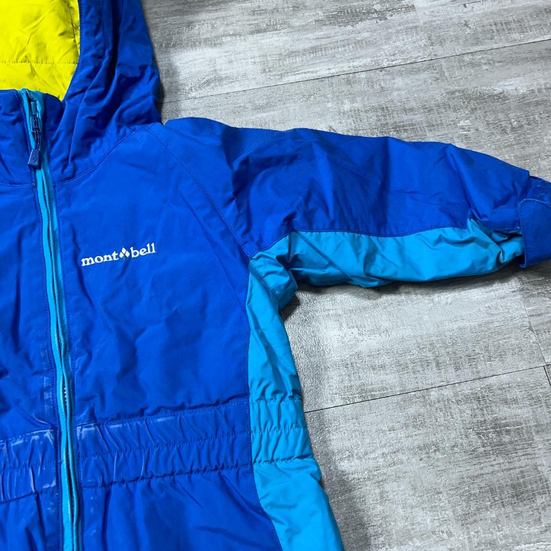 mont-bel モンベル パウダーカバーオール キッズ 100 スキーウェア青