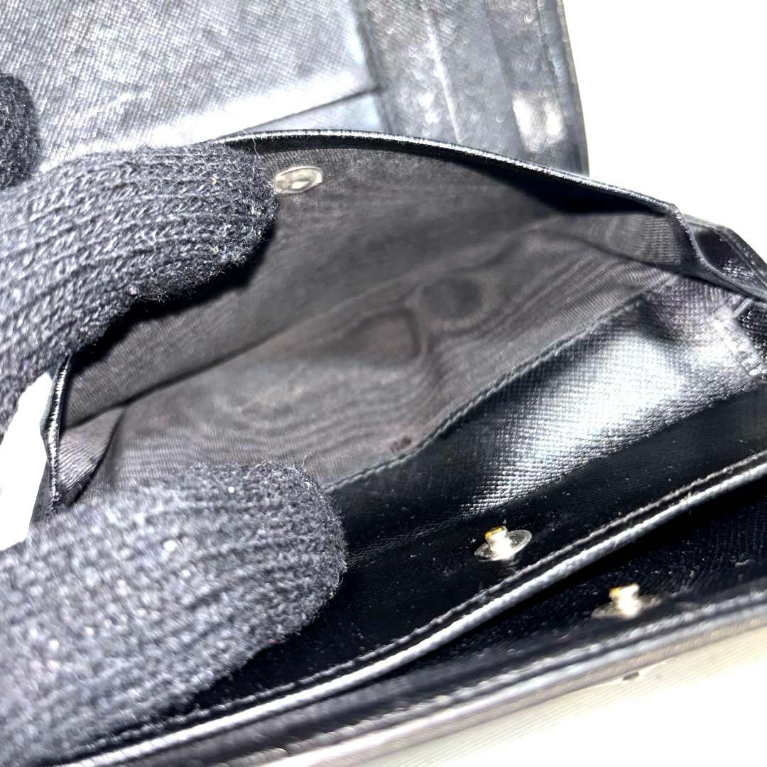 ✨美品✨PRADA プラダ◆黒ブラック◆折財布◆三角ロゴ◆ナイロン×レザー