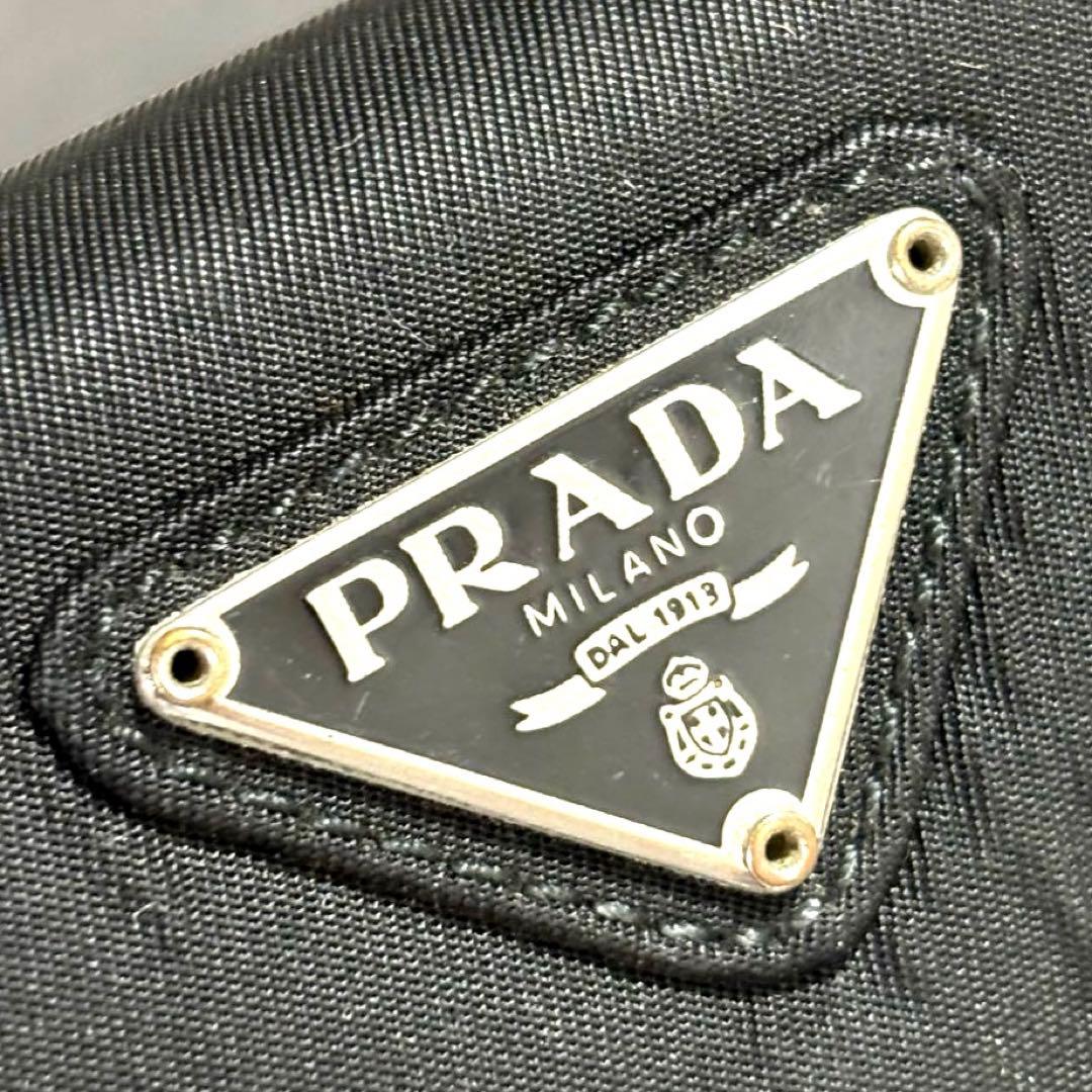 ✨美品✨PRADA プラダ◆黒ブラック◆折財布◆三角ロゴ◆ナイロン×レザー