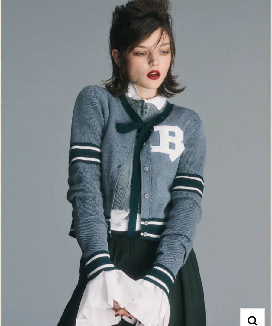 bibiy. B. CLUB TIE CARDIGAN グレー