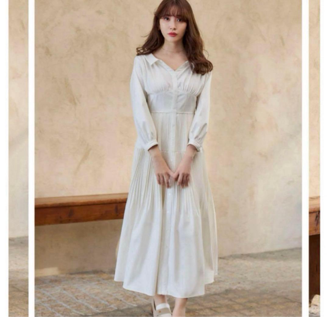 ワンピース herlipto Pleated Open Shirt Dress