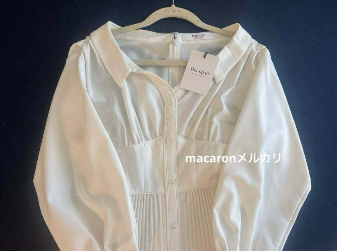 ワンピース herlipto Pleated Open Shirt Dress