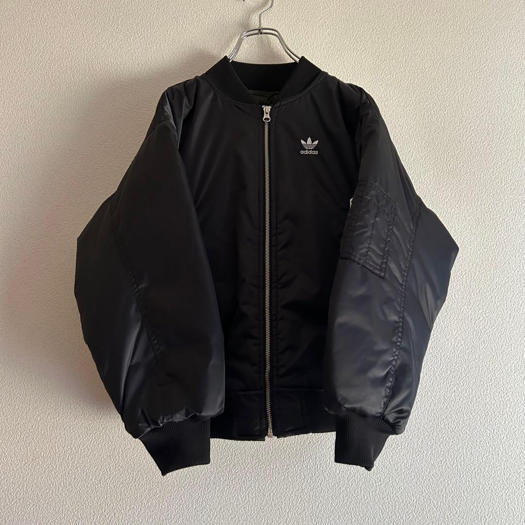 adidas アディダス ブルゾン フライトジャケット y2k 中綿 ブラック