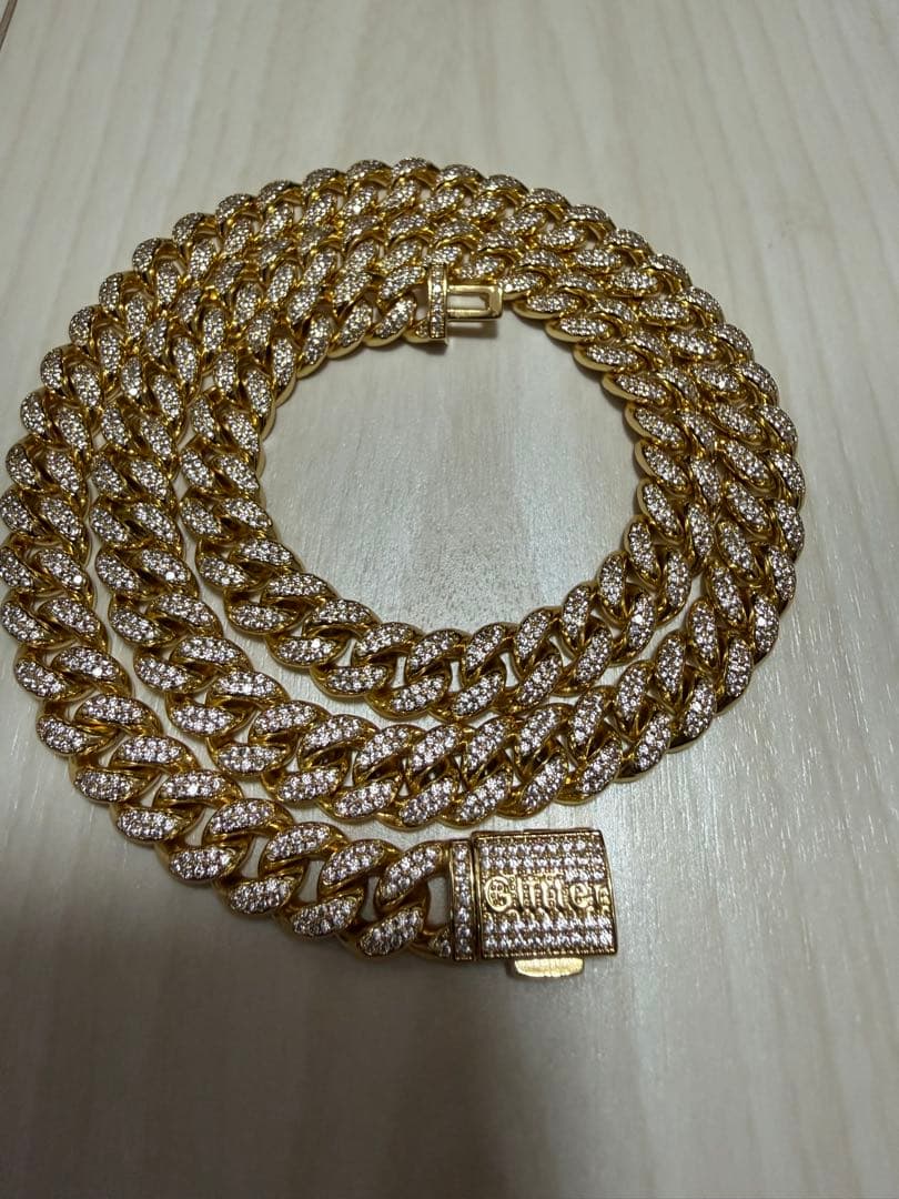 ￼⭐︎最終値引き⭐︎glitter Iced Out Chain ゴールド