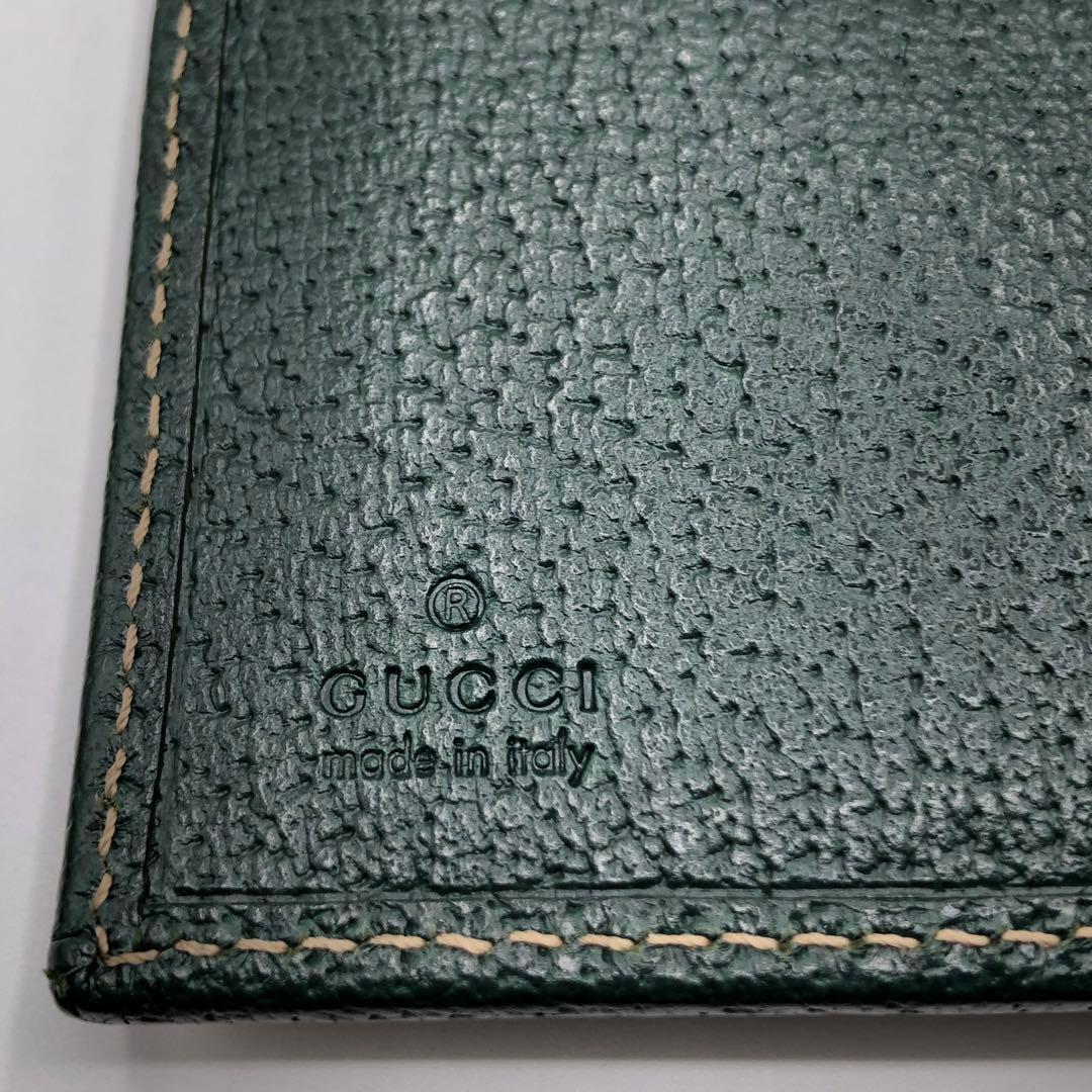 グッチ ２つ折り財布 がま口 GGキャンバス グリーン 長財布