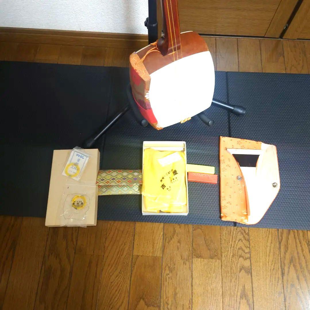 三味線　べっこうバチ　先端欠けなし　ハードケース 　三味線　撥　バチ　天然素材