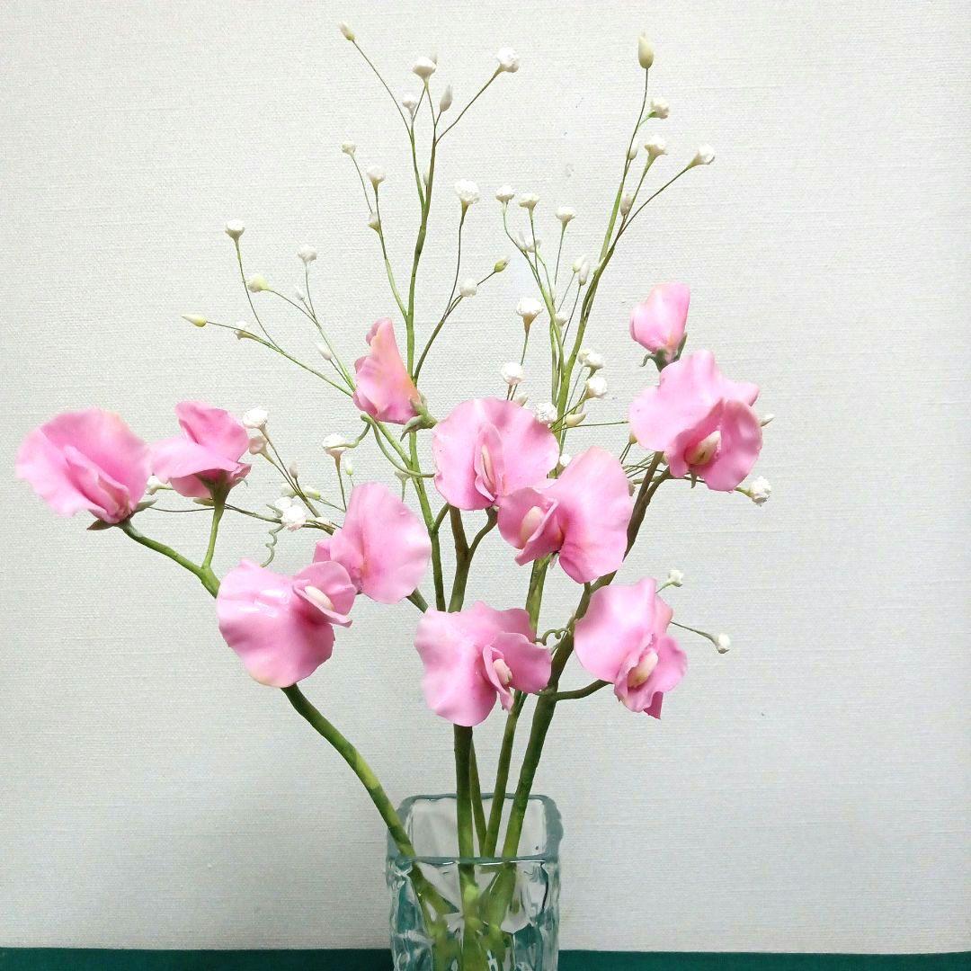 専用 イチゴの鉢植えとスイトピーアレンジ クレイフラワー