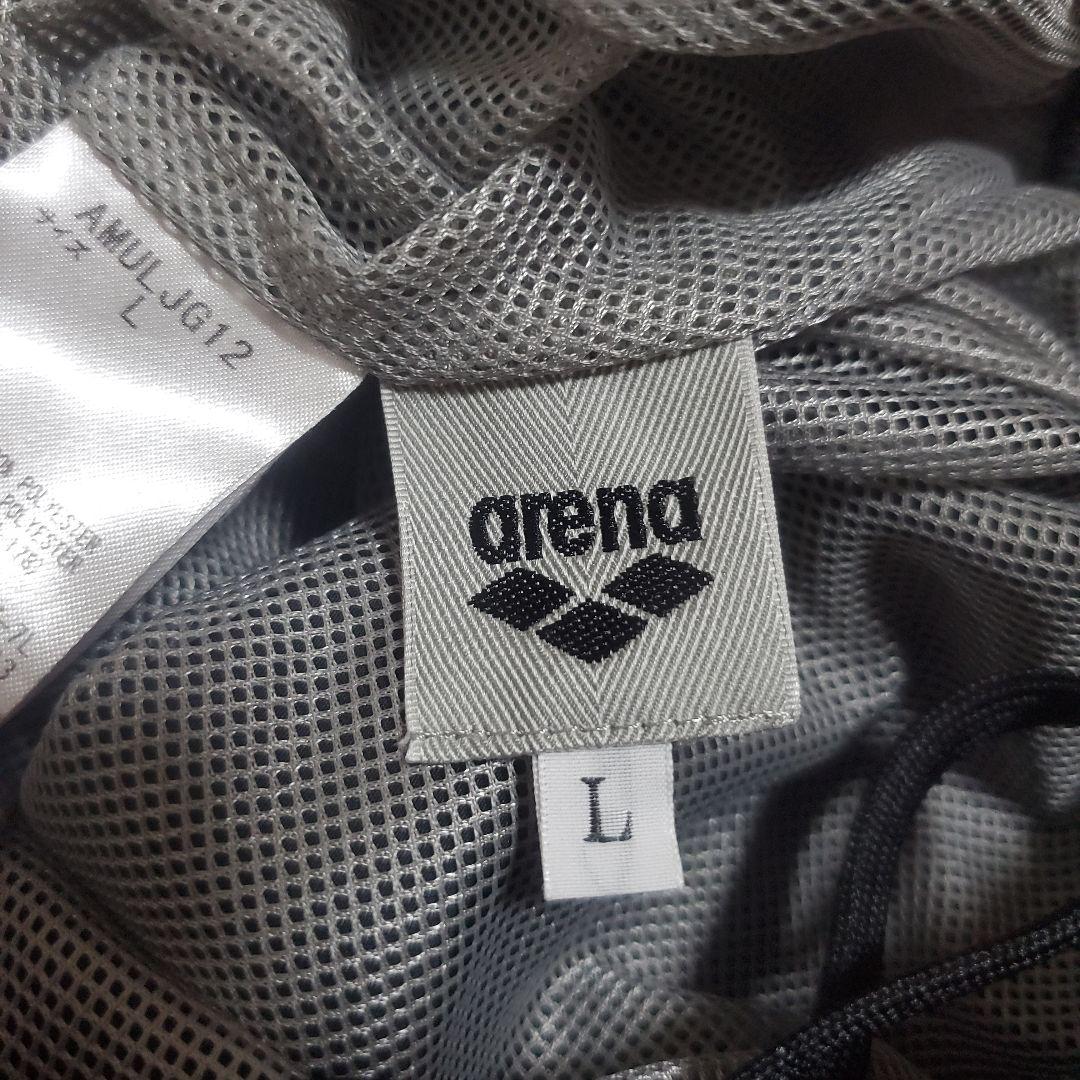 【美品】arenaフード付ナイロンジャージ　上下　　メンズL　黒　パンツ2way