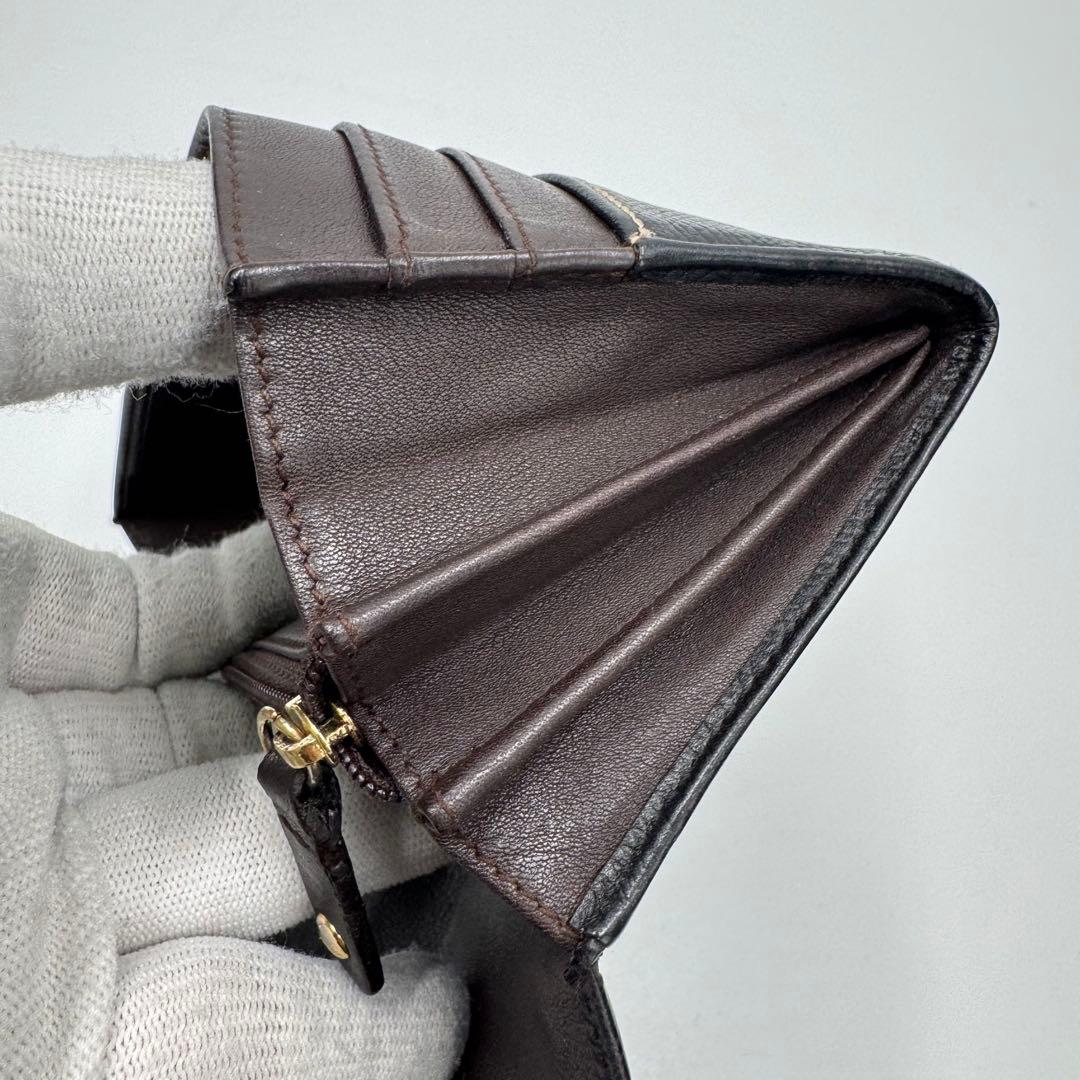 LOEWE ロエベ アナグラム 2つ折り カーフ レザー 長財布 ブラック