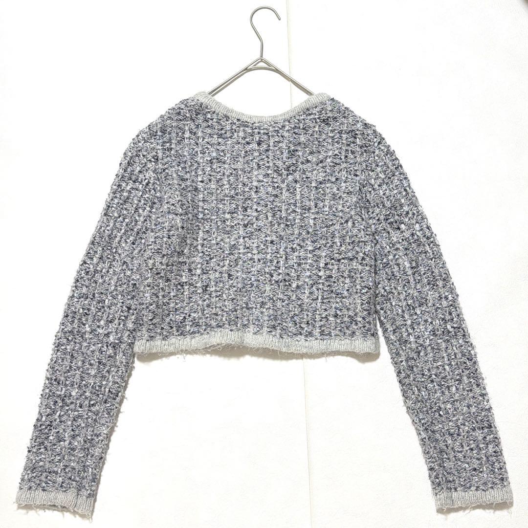 FRAY I.D 24AW アルパカ ラメ ツイードニットカーディガン グレー