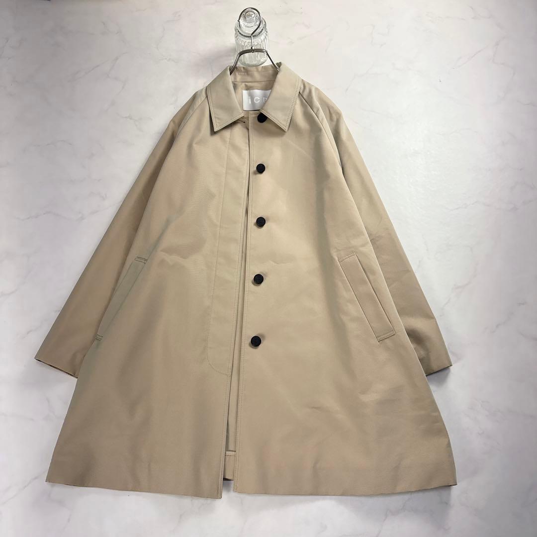 新品タグ付 ✨ ICB 撥水 ステンカラーコート テントライン ベージュ 玉虫