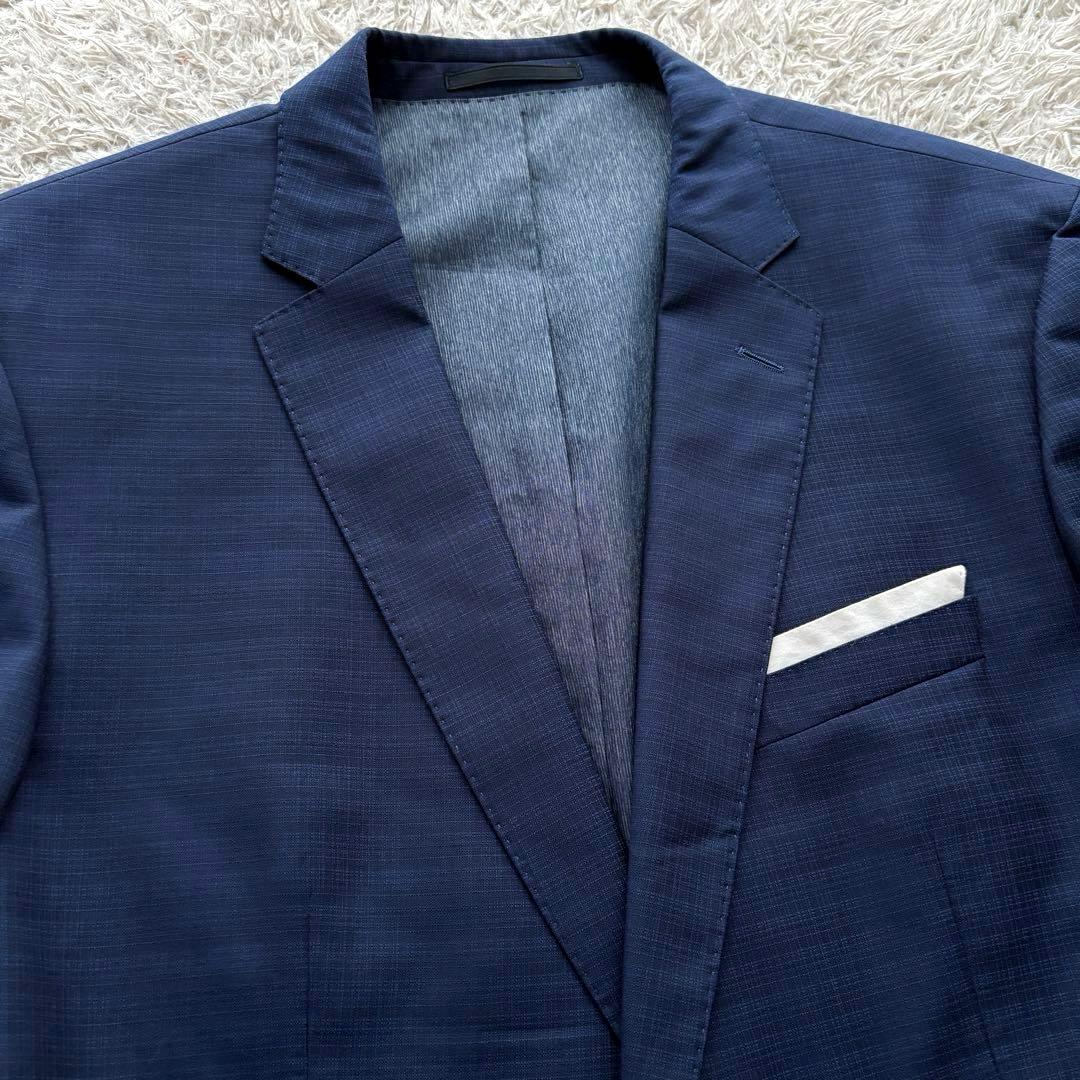 ★総柄 2XL★ HUGOBOSS テーラードジャケット REDA チェック 紺