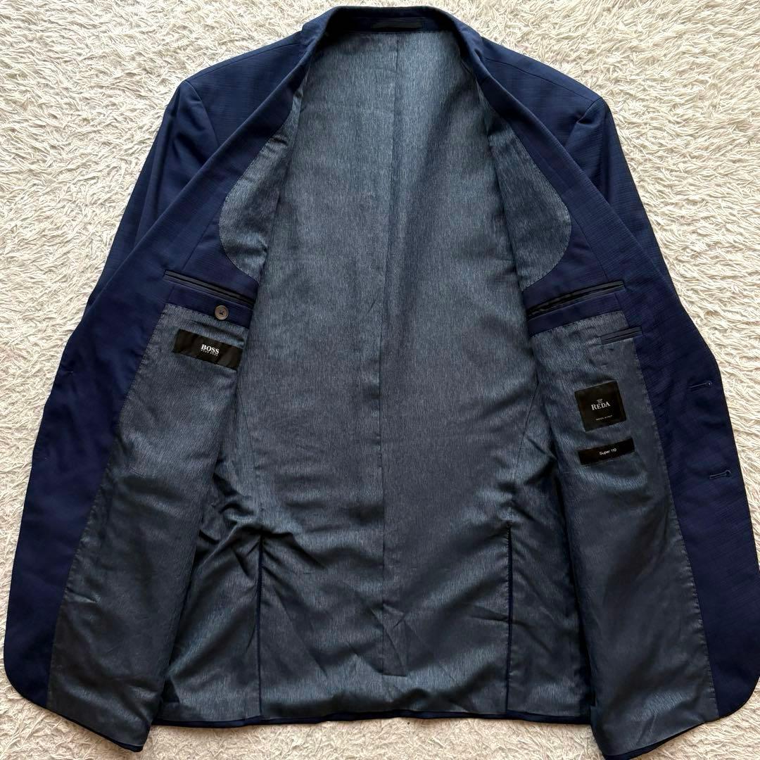 ★総柄 2XL★ HUGOBOSS テーラードジャケット REDA チェック 紺