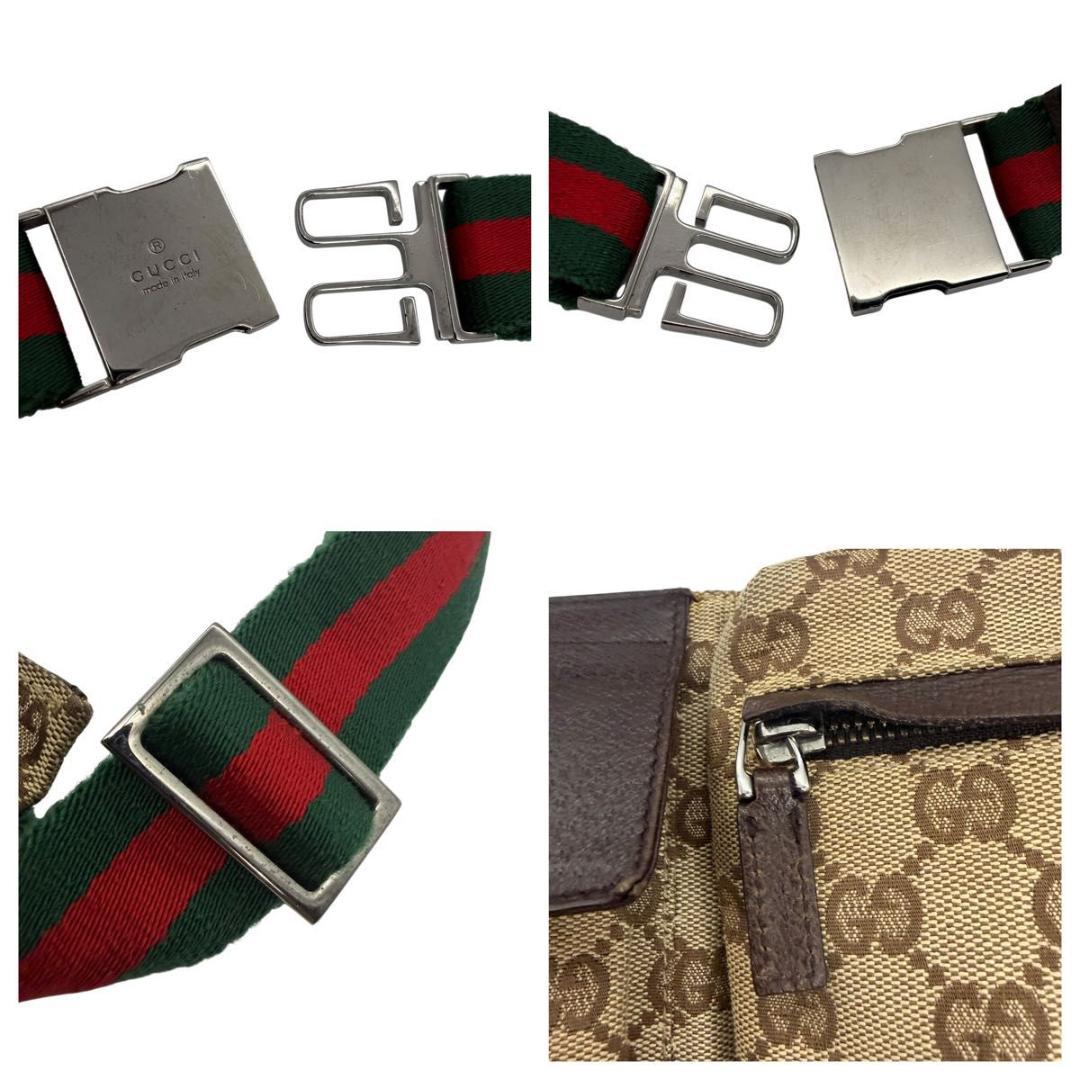 GUCCI GGキャンバス レザー シェリー ボディバッグ 28566 グッチ