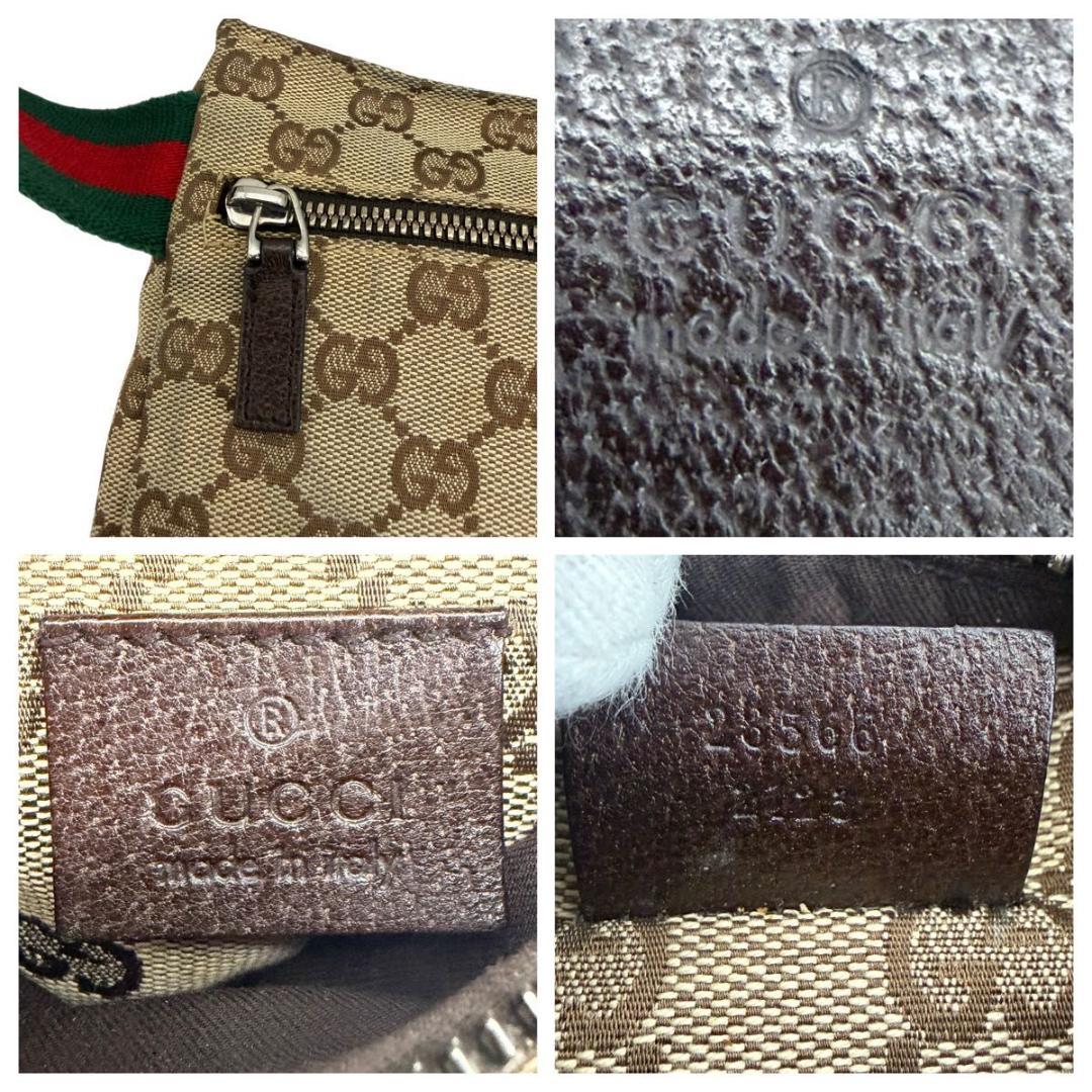GUCCI GGキャンバス レザー シェリー ボディバッグ 28566 グッチ