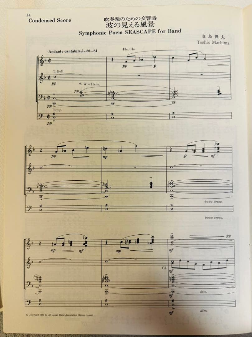 Overture FIVE RINGS/波の見える風景　吹奏楽スコア/パート譜