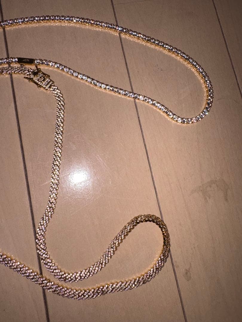 Tennis Chain × Iced Out Prong Chain Set