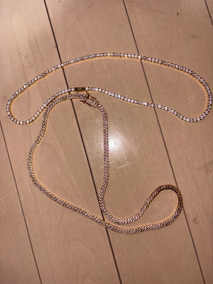 Tennis Chain × Iced Out Prong Chain Set