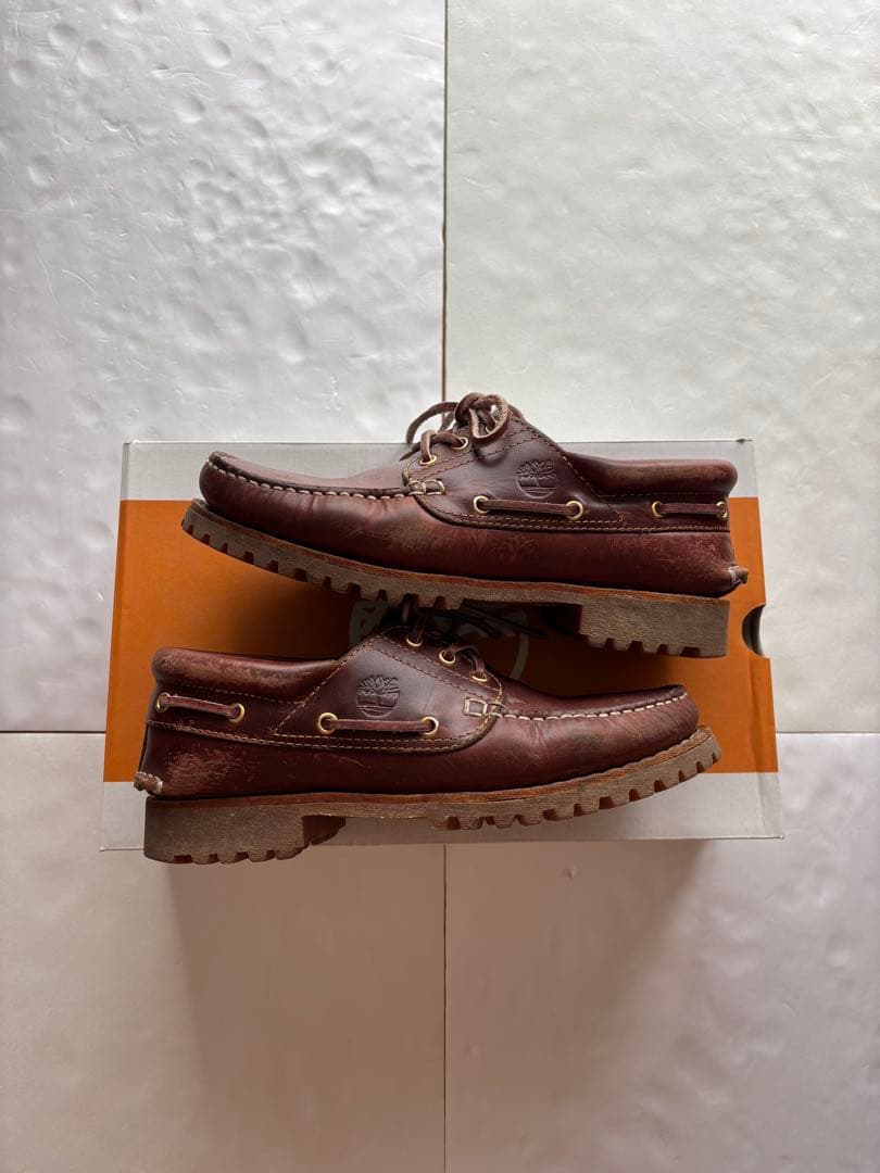 timberland 3eye デッキシューズ アメカジ 革靴 バーガンディ