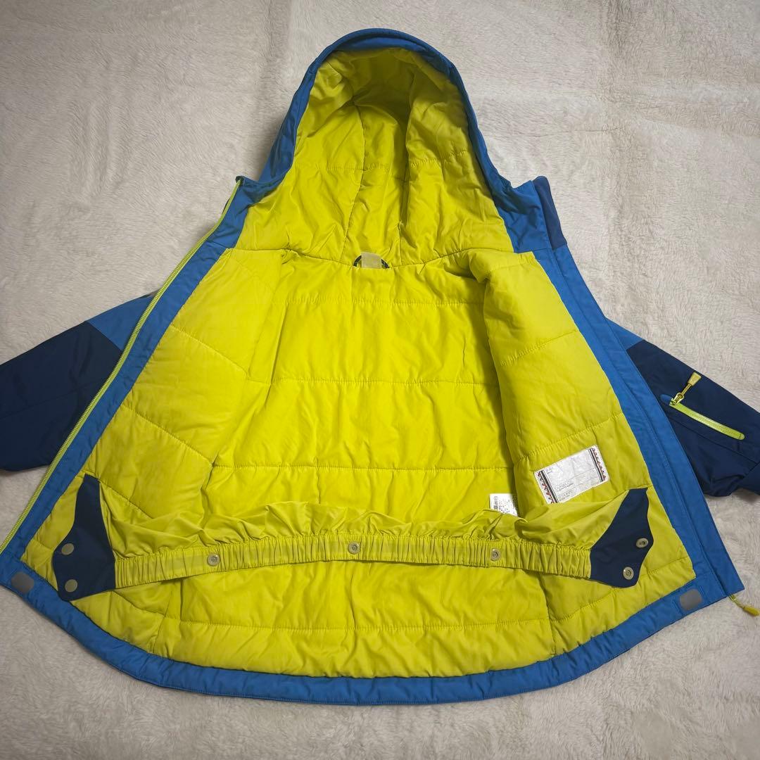 極美品モンベル現行パウダーステップ ジャケット Kid's 110 ブルー
