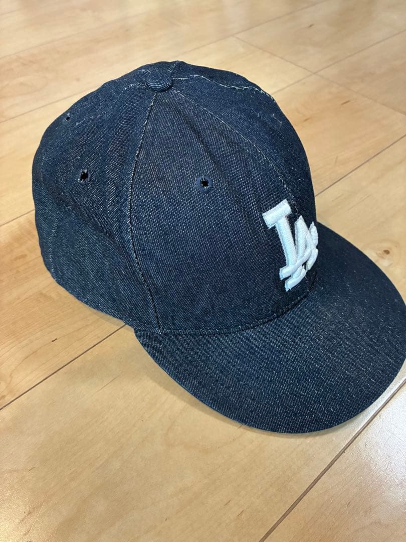 90〜00s USA製 NEWERA LA デニムキャップ 7 5/8