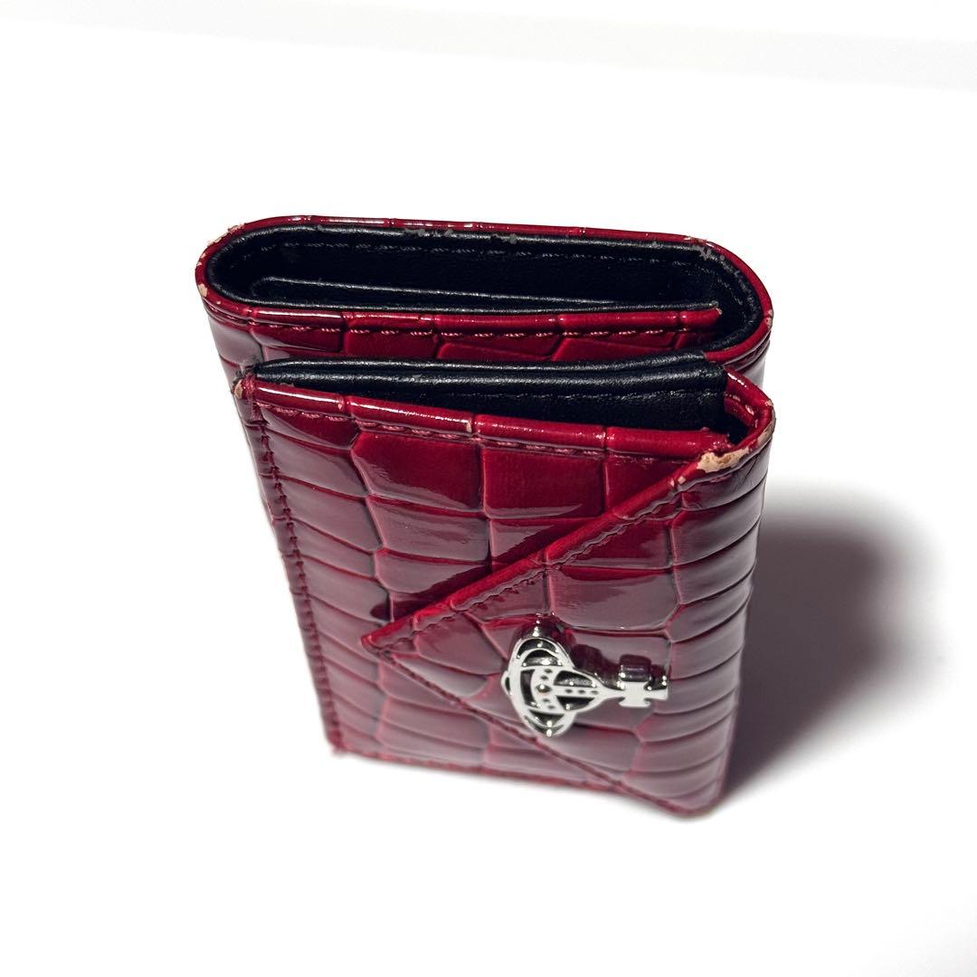 Vivienne Westwood 三つ折財布　赤　レッド　ヴィヴィアン　クロコ