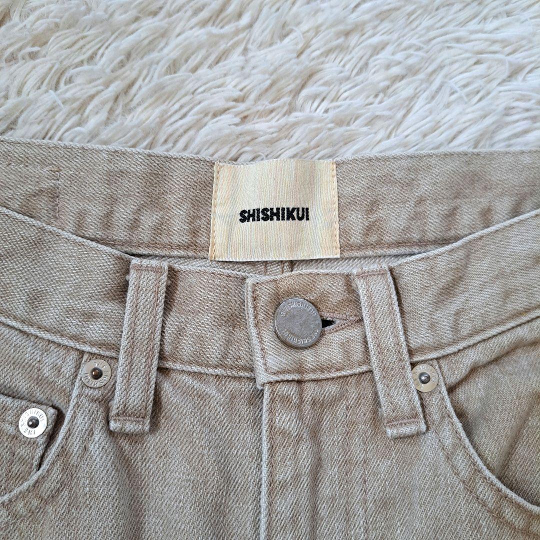 美品 SHISHIKUI BASIC JEANS ベージュ24 レングス+5cm