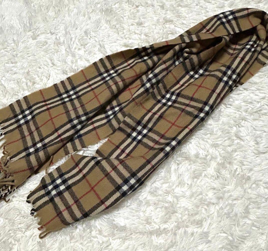 じ*ー様 【極美品✨】バーバリー マフラー ノバチェック ウール ベージュ フリ