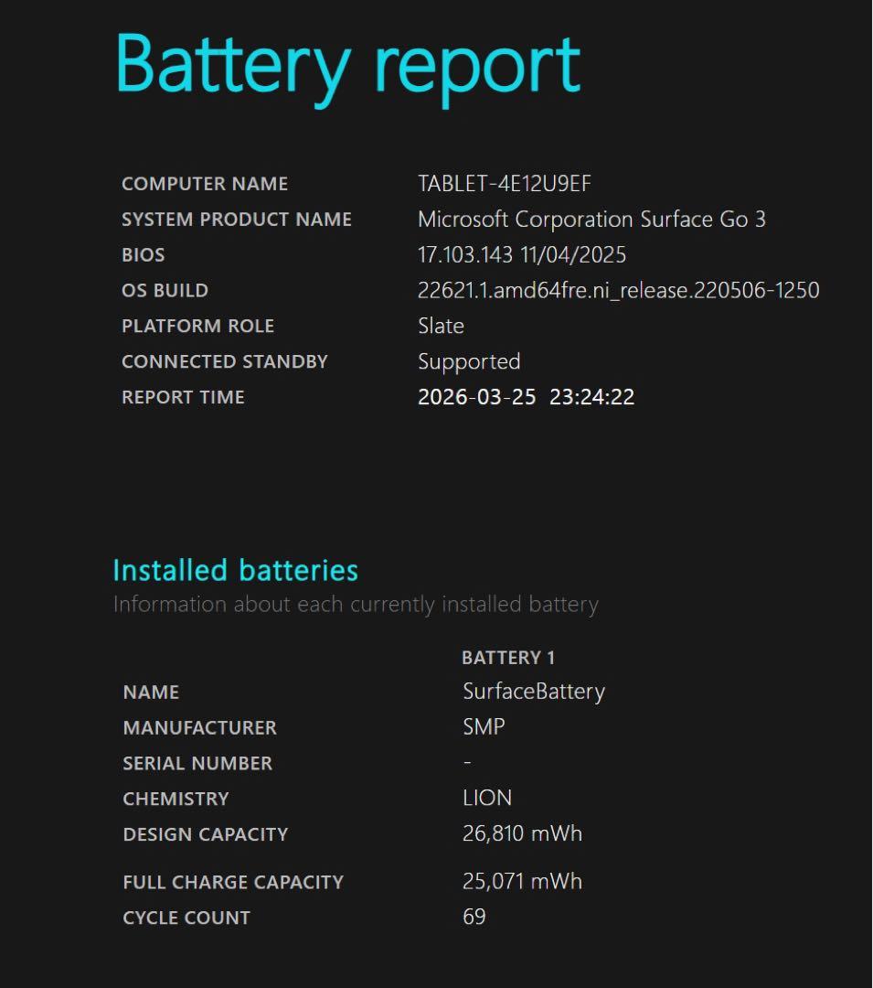 Windowsタブレット本体 Surface Go3 128GB Pentium Gold 6500Y