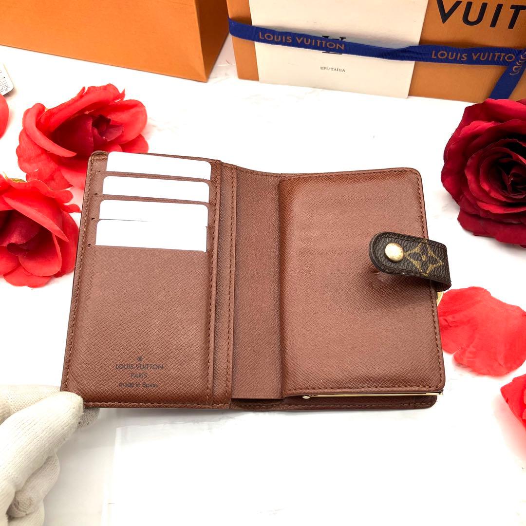 【極美品・付属品付】ルイヴィトン モノグラム ヴィエノワ がま口 折り財布