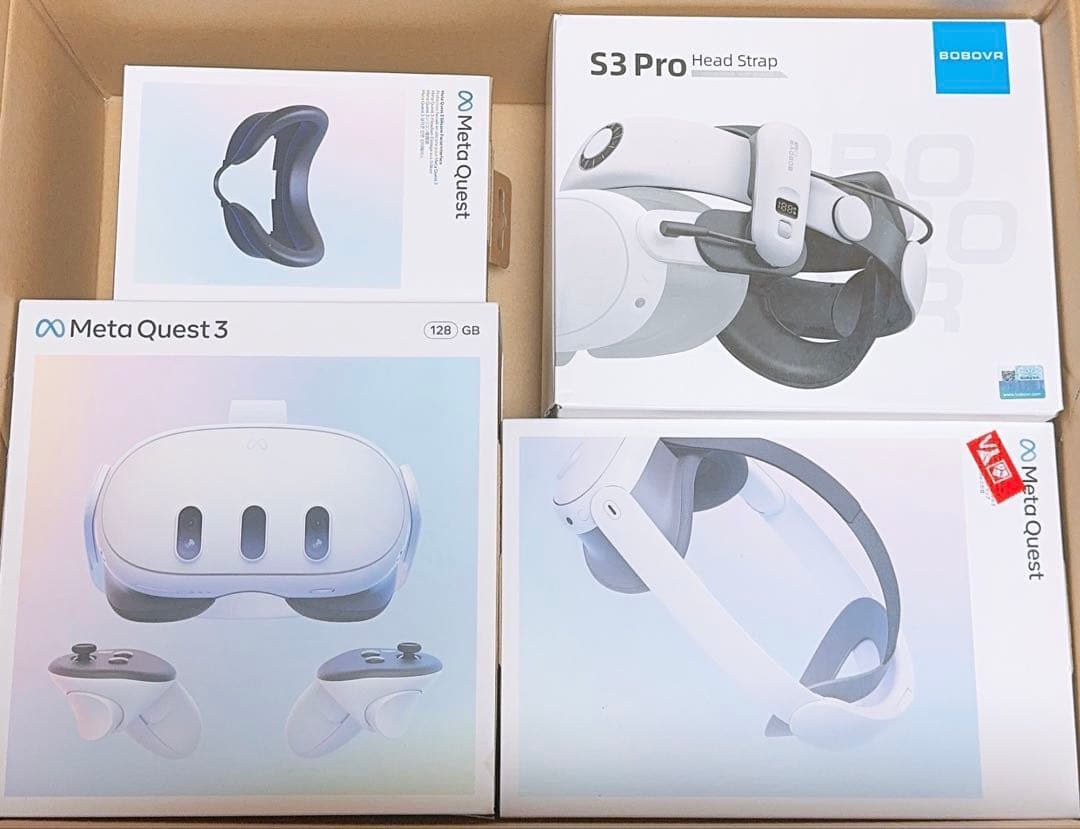  Quest 3 VRヘッドセット 128GB本体+アクセサリー各種6点