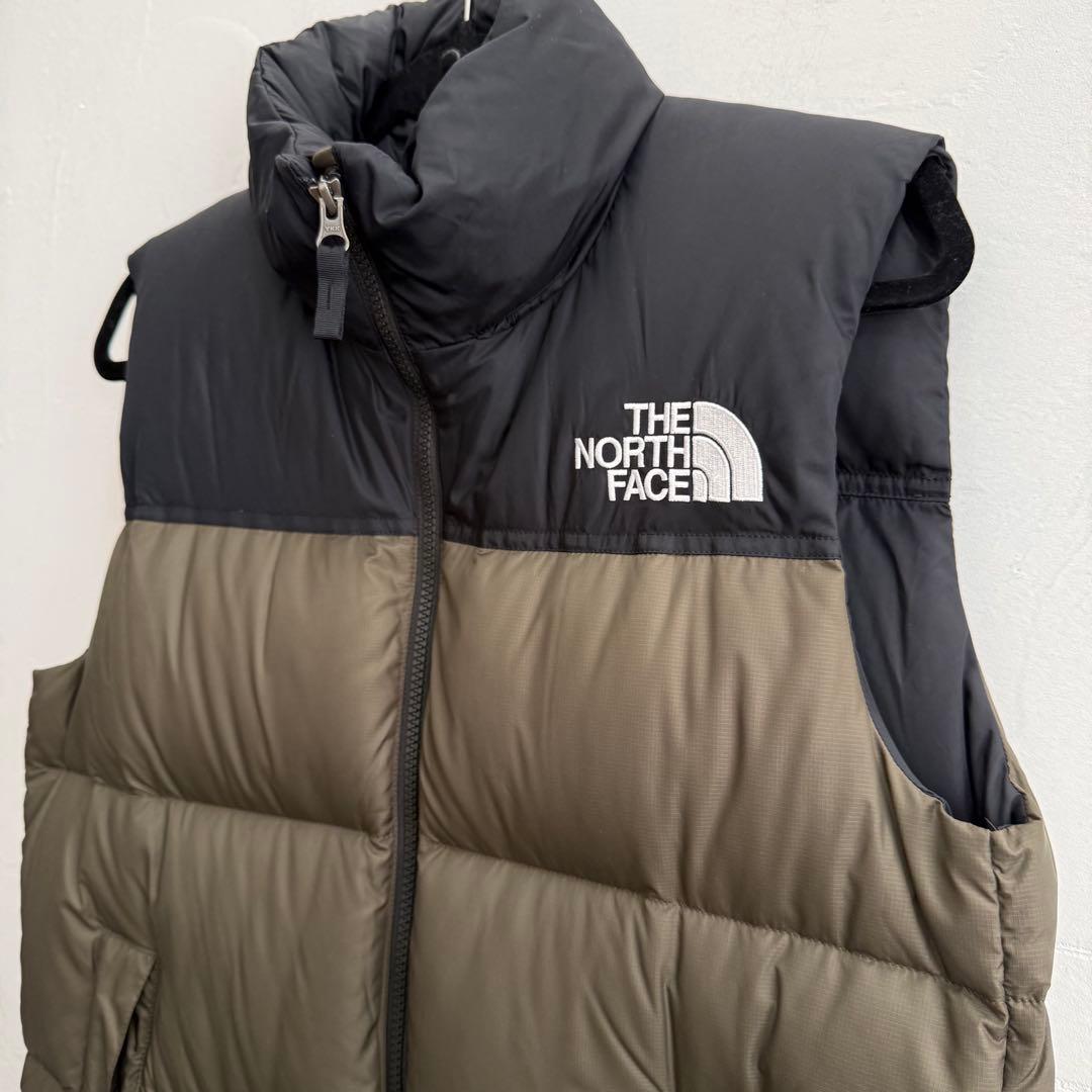 THE NORTH FACE Nuptse vest オリーブ×ブラック M美品
