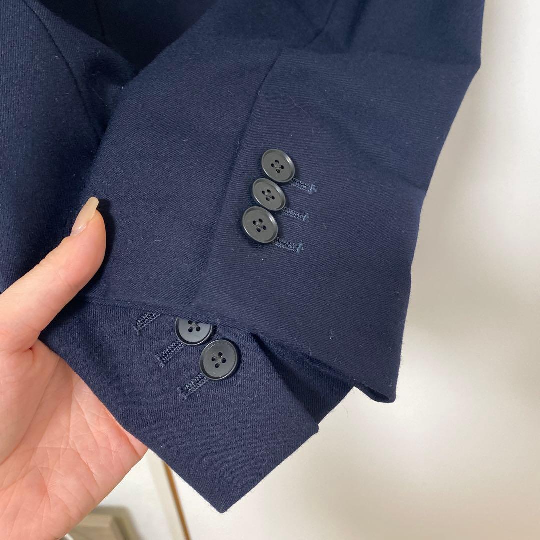 Spick&Span ウールブレンドダブルブレストジャケット38 ネイビー