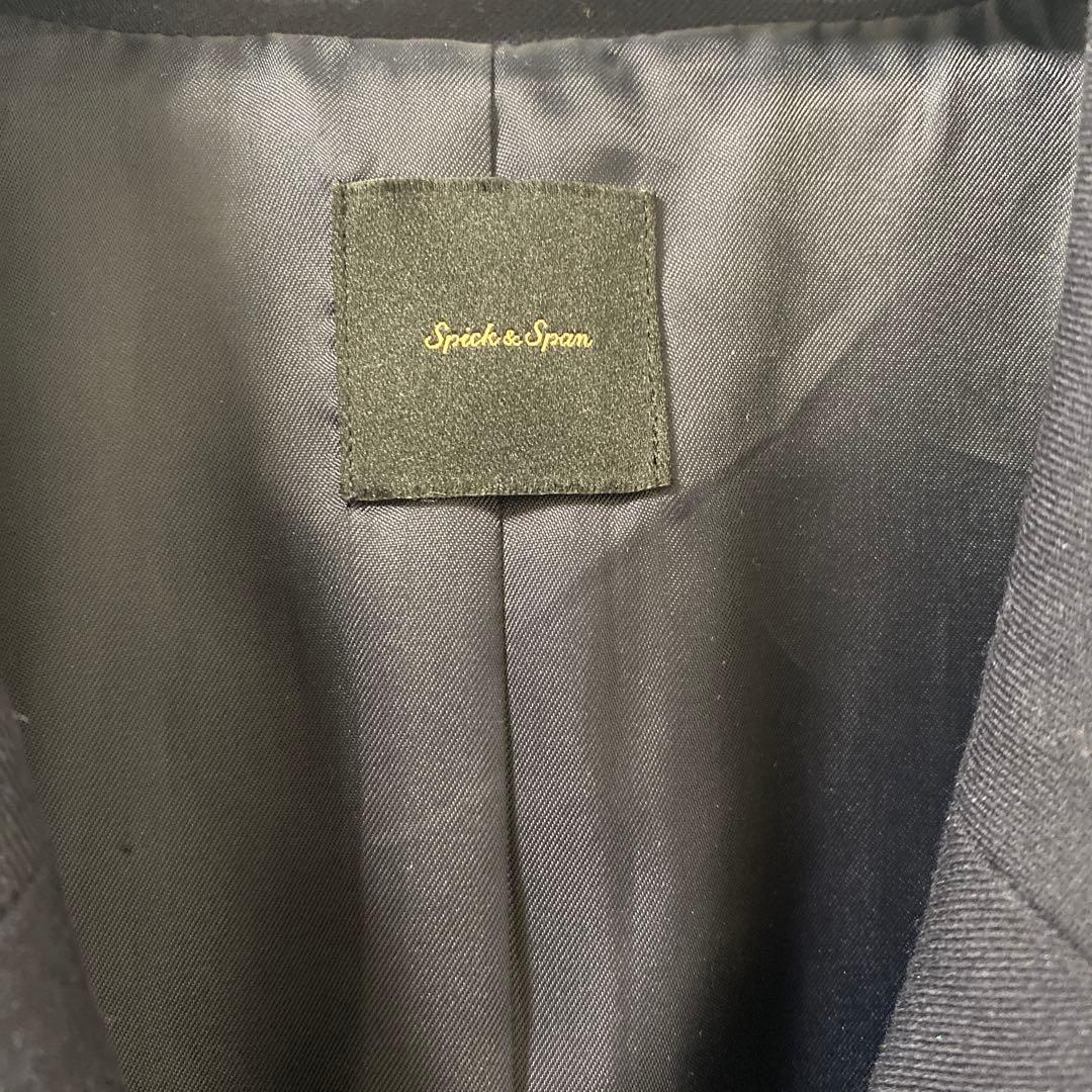 Spick&Span ウールブレンドダブルブレストジャケット38 ネイビー