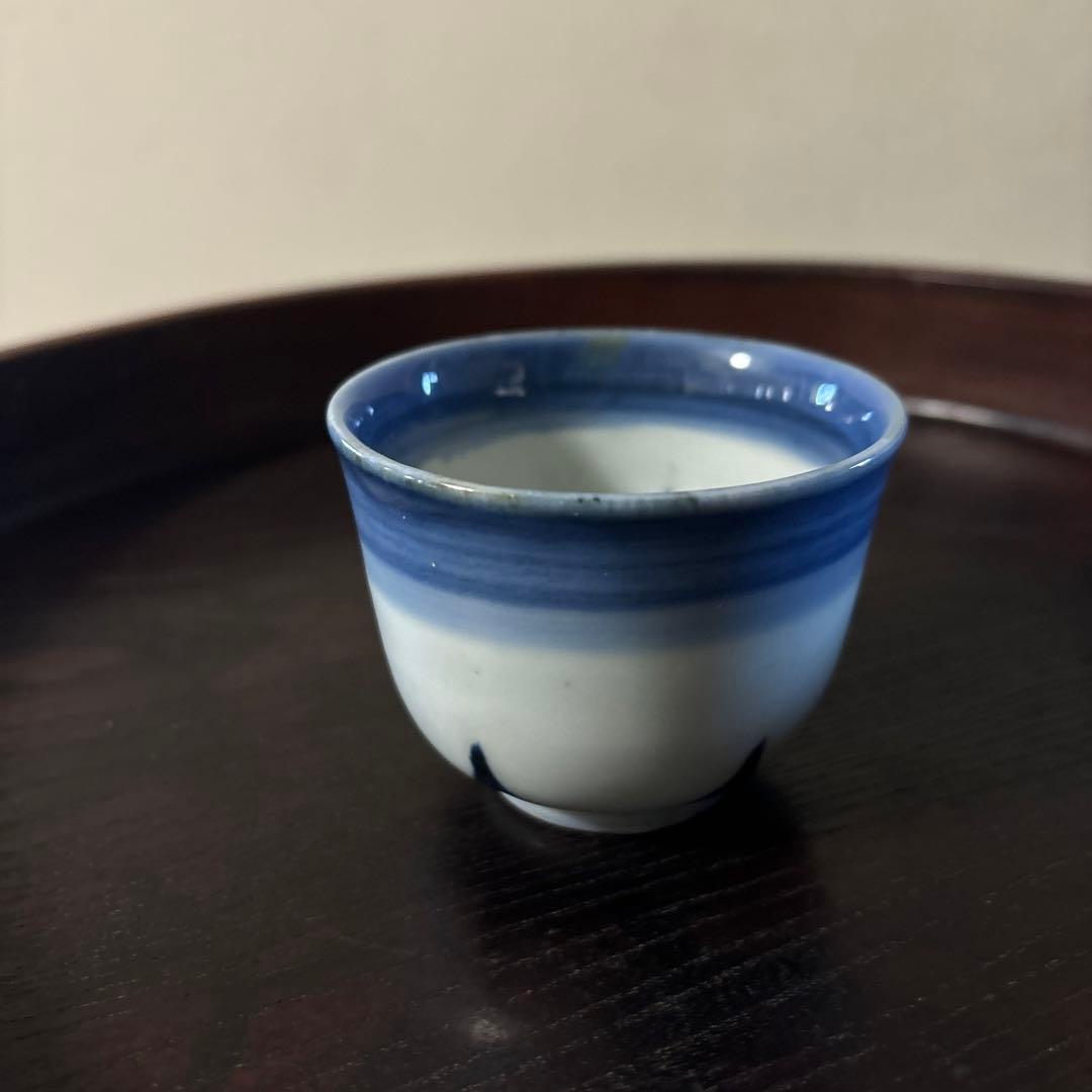 古伊万　朝顔手猪口　幕末　江戸時代　蕎麦猪口　湯呑　アンティーク　骨董　検:李朝