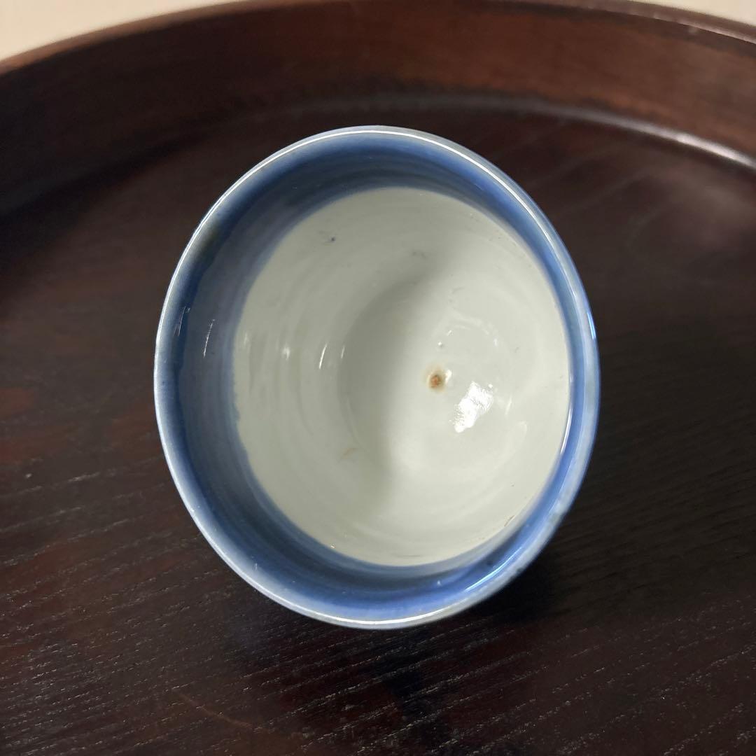 古伊万　朝顔手猪口　幕末　江戸時代　蕎麦猪口　湯呑　アンティーク　骨董　検:李朝