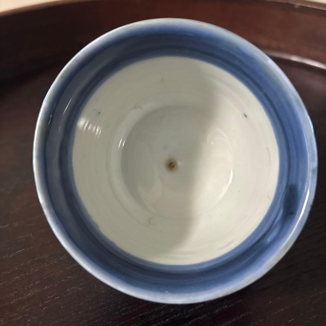 古伊万　朝顔手猪口　幕末　江戸時代　蕎麦猪口　湯呑　アンティーク　骨董　検:李朝