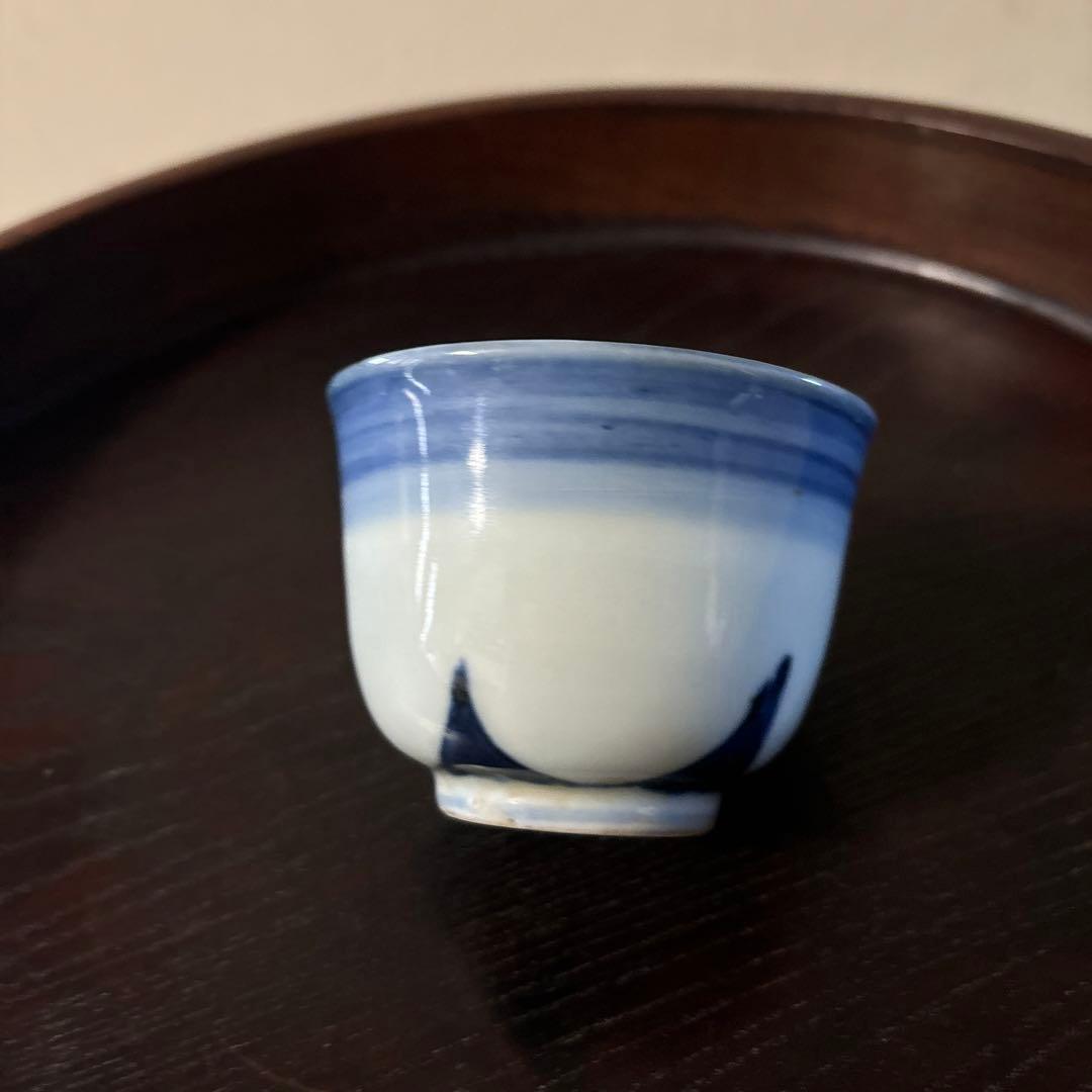 古伊万　朝顔手猪口　幕末　江戸時代　蕎麦猪口　湯呑　アンティーク　骨董　検:李朝