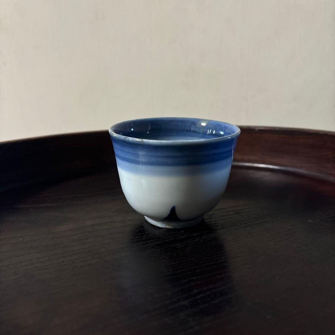 古伊万　朝顔手猪口　幕末　江戸時代　蕎麦猪口　湯呑　アンティーク　骨董　検:李朝