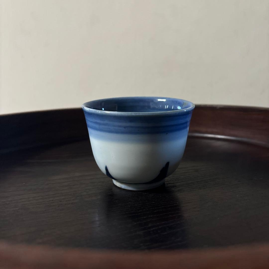 古伊万　朝顔手猪口　幕末　江戸時代　蕎麦猪口　湯呑　アンティーク　骨董　検:李朝