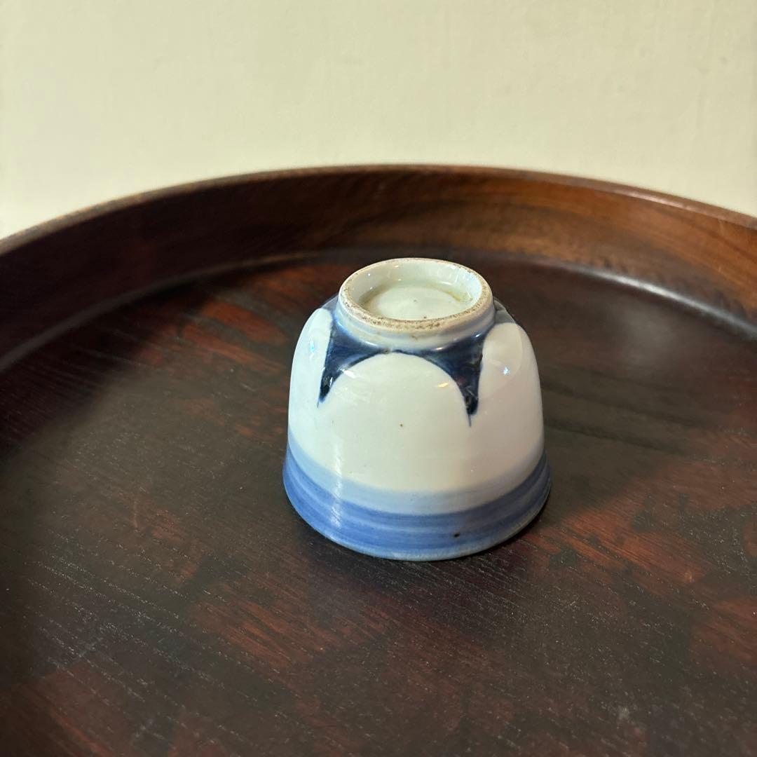 古伊万　朝顔手猪口　幕末　江戸時代　蕎麦猪口　湯呑　アンティーク　骨董　検:李朝