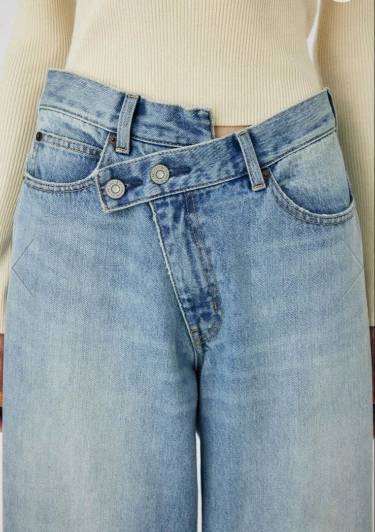 CROSS WAIST WIDE STRAIGHT 新品未使用タグ付ダークブルー