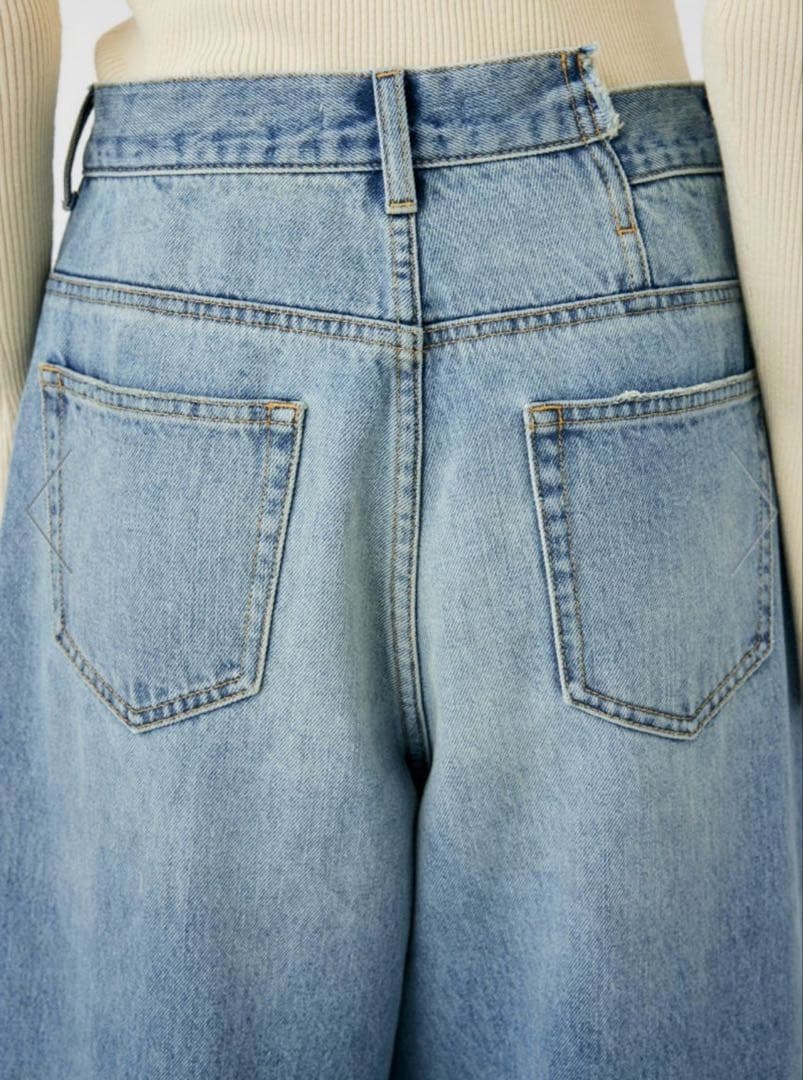 CROSS WAIST WIDE STRAIGHT 新品未使用タグ付ダークブルー
